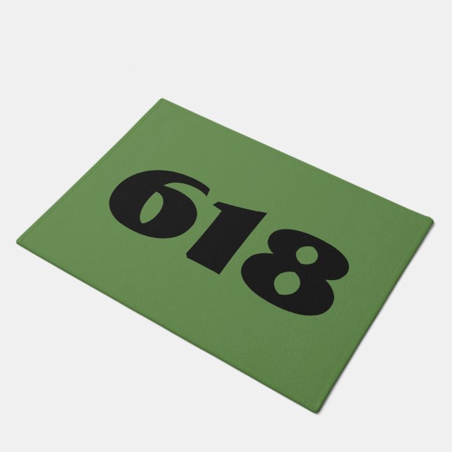 House number door mat - green (Angled)