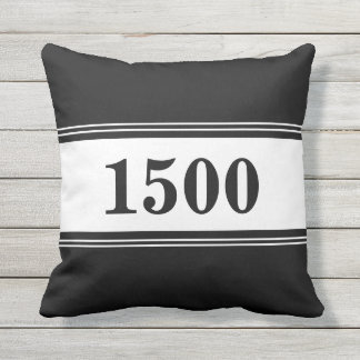 House Number for Street Address on Black and White Cushion