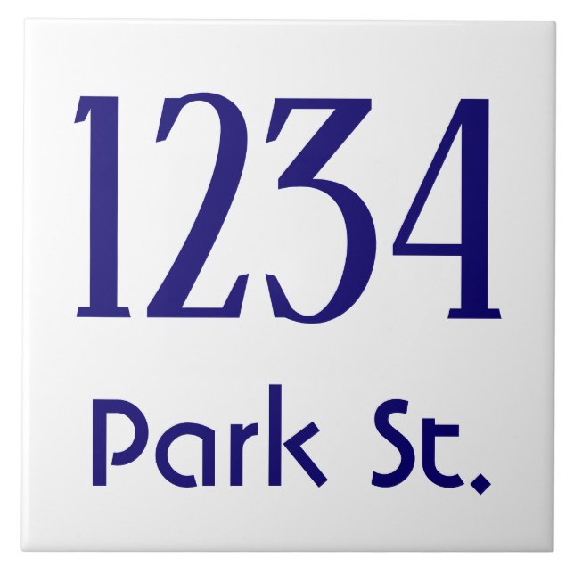 House Number with Street Ceramic Tile (Front)