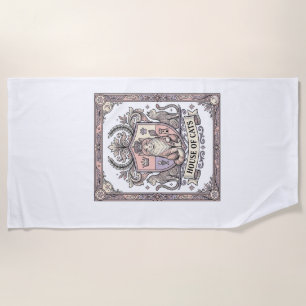 House Of Cats Cat Heraldry Coat of Arms Vintage Beach Towel