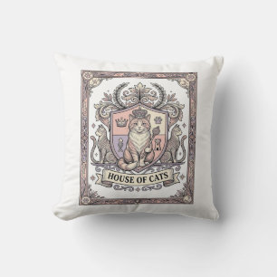 House Of Cats Cat Heraldry Coat of Arms Vintage Cushion