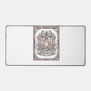 House Of Cats Cat Heraldry Coat of Arms Vintage Desk Mat