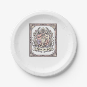 House Of Cats Cat Heraldry Coat of Arms Vintage Paper Plate