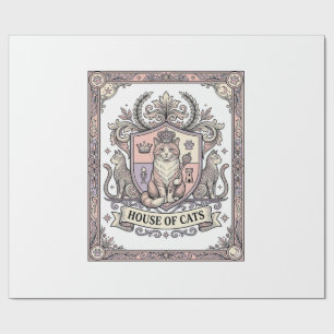 House Of Cats Cat Heraldry Coat of Arms Vintage Wrapping Paper