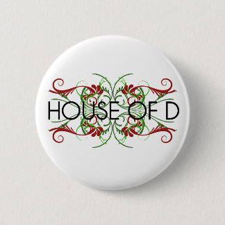 house of d logo 6 cm round badge