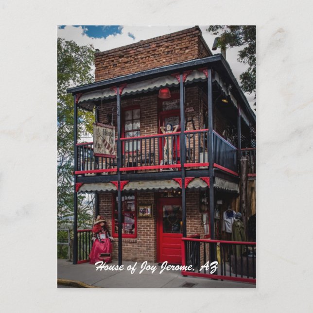 House of Joy, Jerome, AZ. Postcard (Front)