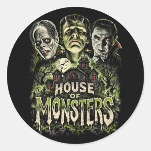 House of Monsters Classic Horror Monster Sticker