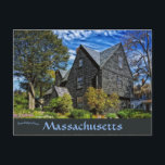 House of Seven Gables Salem Massachusetts Postcard<br><div class="desc">This postcard features the House of Seven Gables in Salem, Massachusetts. In 1668, merchant and ship-owner John Turner built a house on Salem Harbour that was destined to become one of America’s most beloved historic homes. In the first half of the 18th century, John Turner II remodeled the house in...</div>