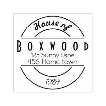 House of Surname with Circles Self-inking Stamp