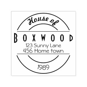 House of Surname with Circles Self-inking Stamp