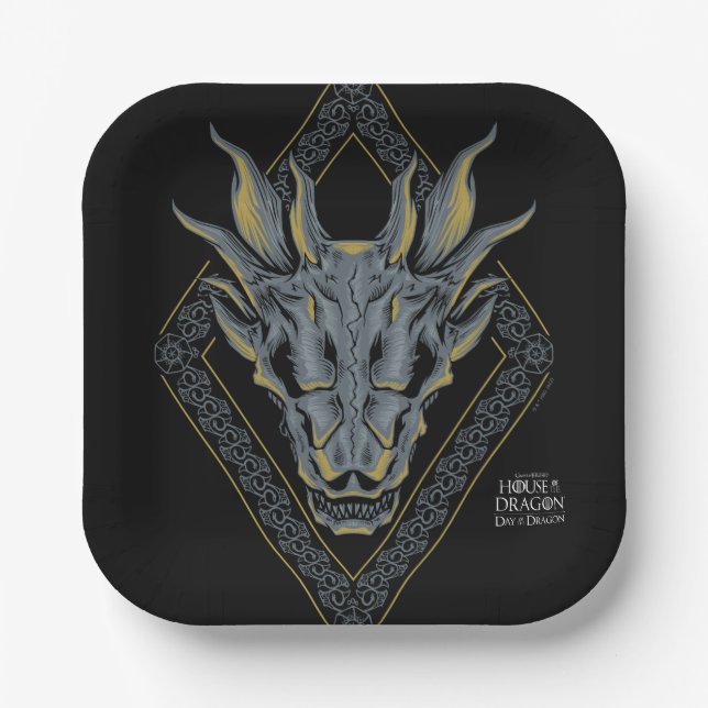 HOUSE OF THE DRAGON | Balerion Skull Diamond Paper Plate (Front)