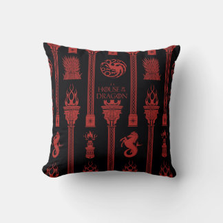 House of the Dragon Crest Pattern Cushion