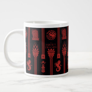 House of the Dragon Crest Pattern Large Coffee Mug