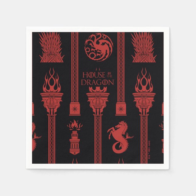 House of the Dragon Crest Pattern Napkin (Front)