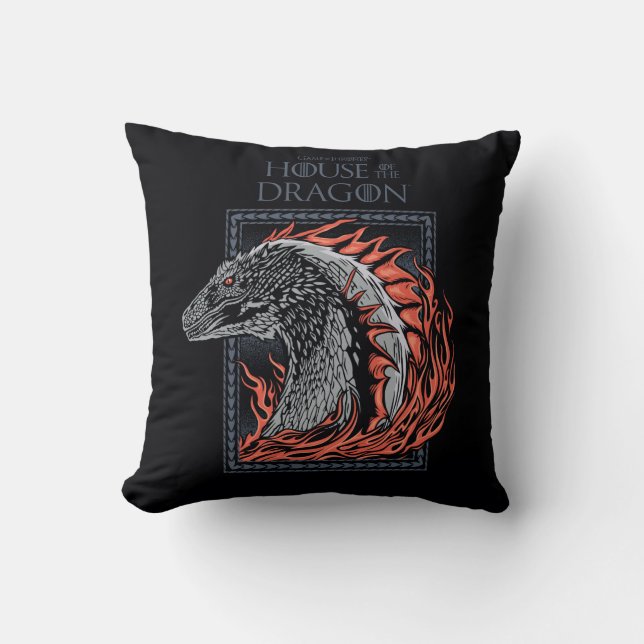 HOUSE OF THE DRAGON | Dragon Profile in Flames Cushion (Front)