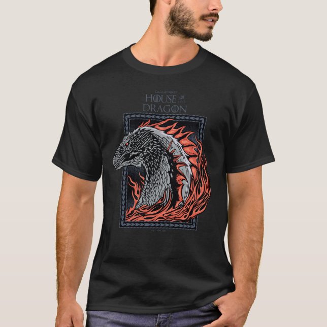 HOUSE OF THE DRAGON | Dragon Profile in Flames T-Shirt (Front)