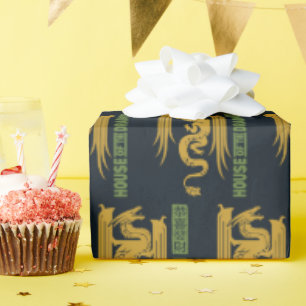 House of the Dragon Gold & Green New Year   恭喜發財 Wrapping Paper