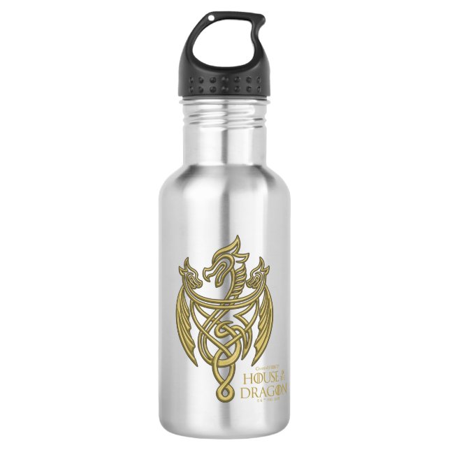 HOUSE OF THE DRAGON | Golden Filigree Dragon Crest 532 Ml Water Bottle (Front)