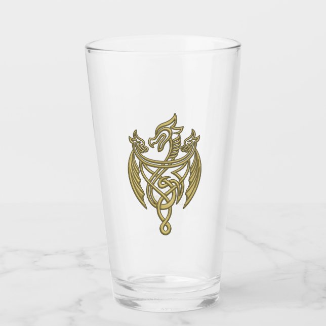 HOUSE OF THE DRAGON | Golden Filigree Dragon Crest Glass (Front)