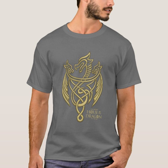 HOUSE OF THE DRAGON | Golden Filigree Dragon Crest T-Shirt (Front)