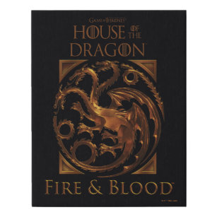 HOUSE OF THE DRAGON   House Targaryen Sigil Faux Canvas Print