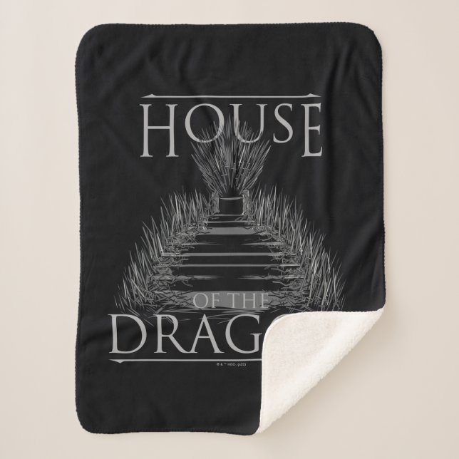 HOUSE OF THE DRAGON | Iron Throne Graphic Sherpa Blanket (Front)