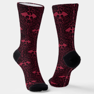 HOUSE OF THE DRAGON   Red Dragon Filigree Pattern  Socks