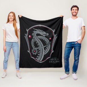 HOUSE OF THE DRAGON   Silver Dragon Crest Fleece Blanket