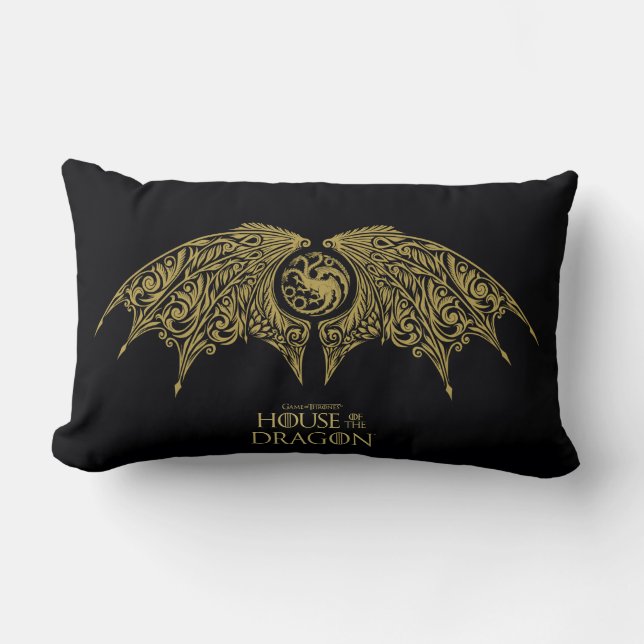HOUSE OF THE DRAGON | Winged Targaryen Crest Lumbar Cushion (Front)