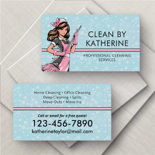 House Office Maid Cleaner Service Business Card