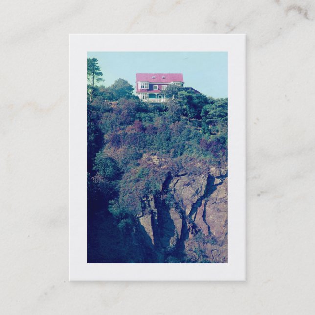House on a Cliff - Bordered Business Card (Front)