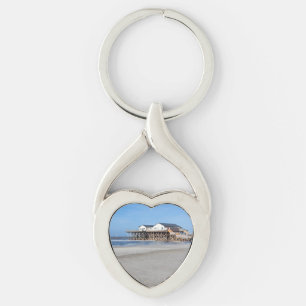 House on stilts at the beach of St. Peter Ording Key Ring