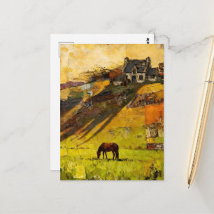 House on the Hill and Horse in the Pasture Postcard