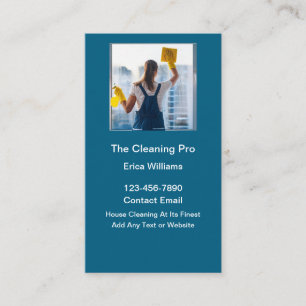 House or Office Cleaning Simple Modern Business Card