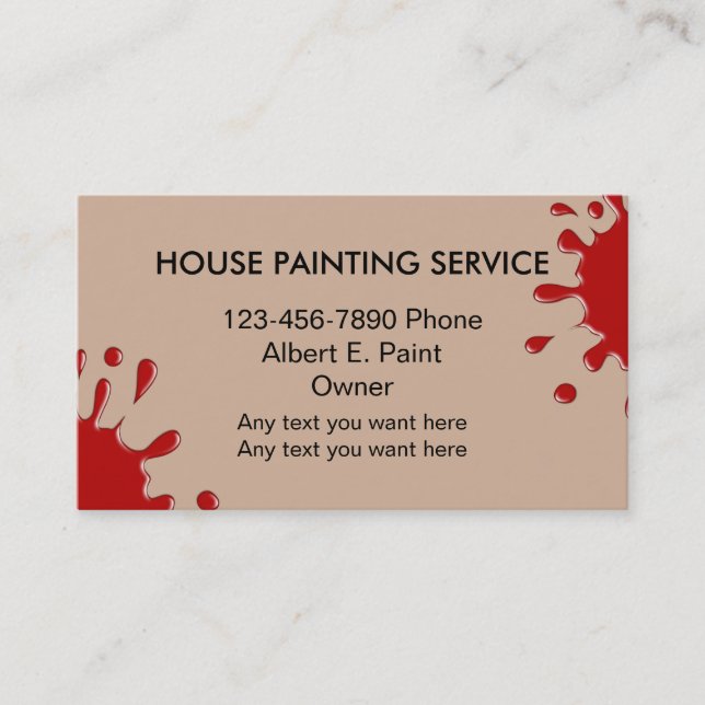 House Painter Business Cards (Front)