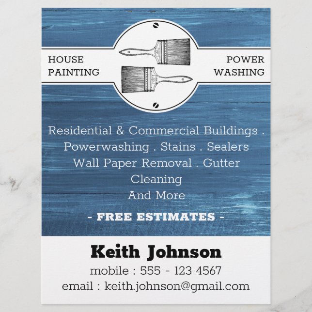 House Painter Decorator Contractor Professional Flyer (Front)