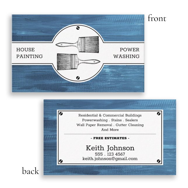 House Painter Decorator Professional Contractor Business Card (House Painter Decorator Professional Contractor Business Card)