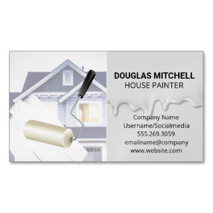 House Painter Dripping Paint Magnetic Business Card