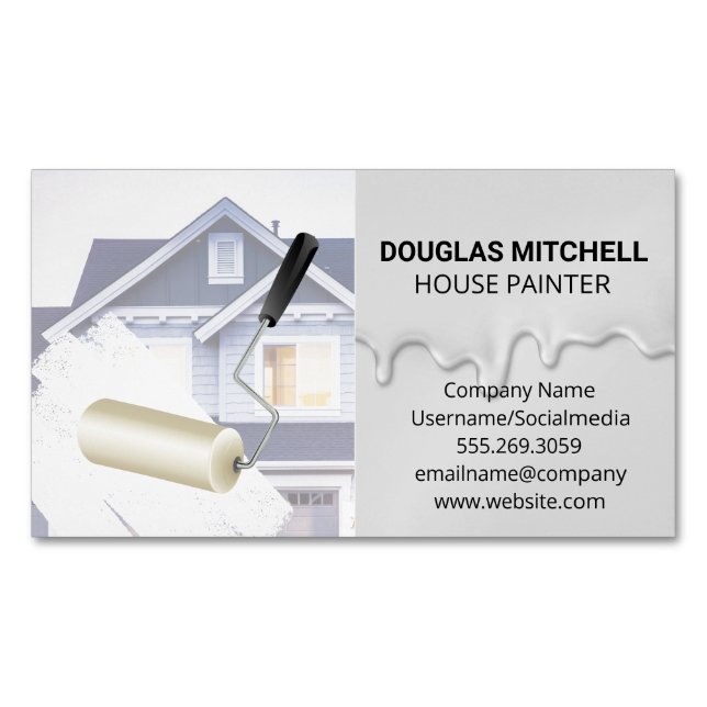 House Painter | Dripping Paint Magnetic Business Card (Front)