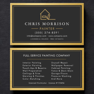 House Painter Modern Metallic Painting Service Business Card