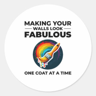 House Painter Wall Painting Interior Decorator Classic Round Sticker