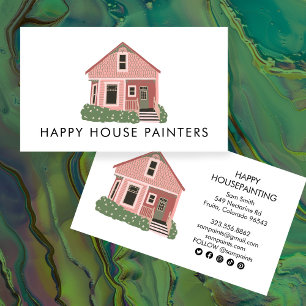 House Painting Handyman Construction Social Icons  Business Card
