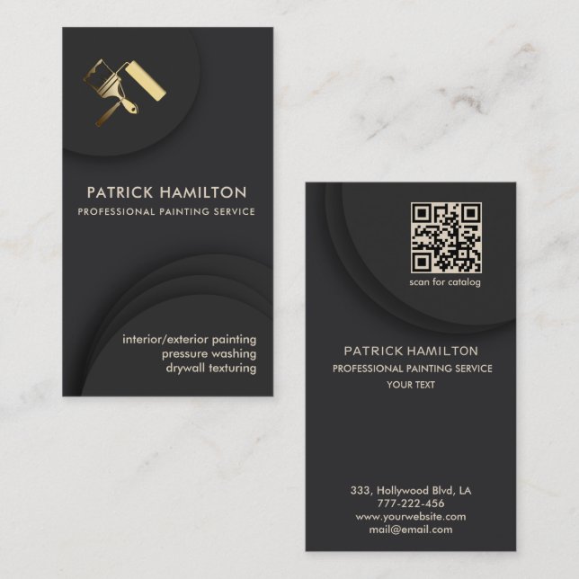 House painting professional elegant modern QR code Business Card (Front/Back)
