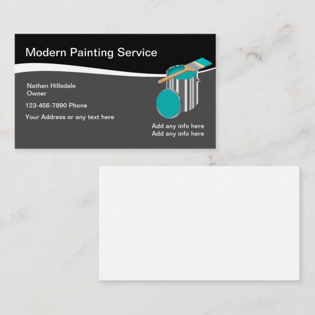 House Painting Theme With Paint Can Business Card (Front/Back)
