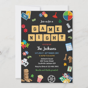 House Party, Board Games, Game Night Birthday Invitation