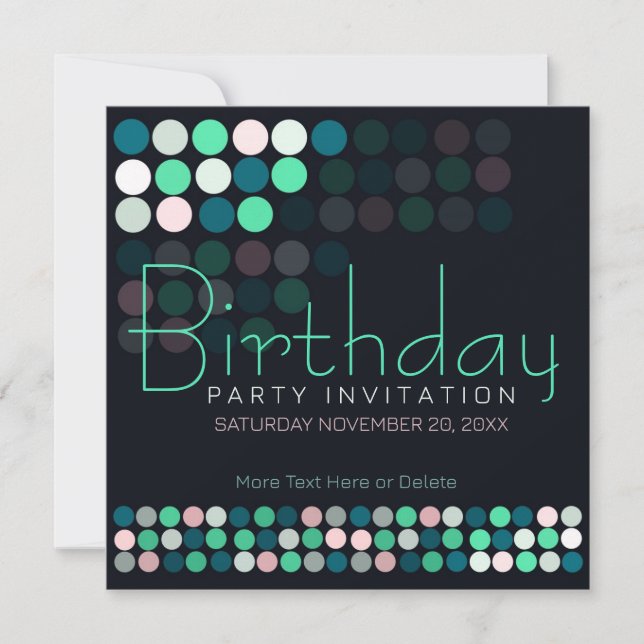 House Party Lights Stylish Birthday Invitation (Front)