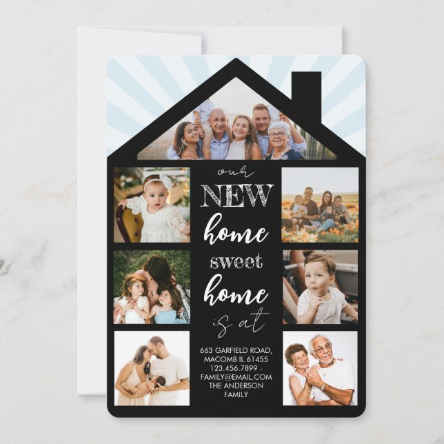 House Photo Collage Family Change Address Moving Announcement (Front)