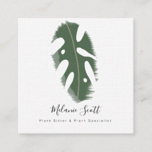 House Plant Botanical Monstera Specialist Botanist Square Business Card