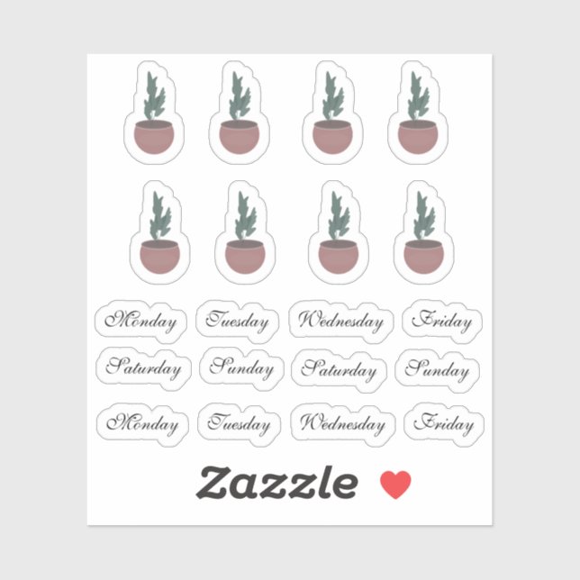 House Plant Days of the Week Planner (Sheet)