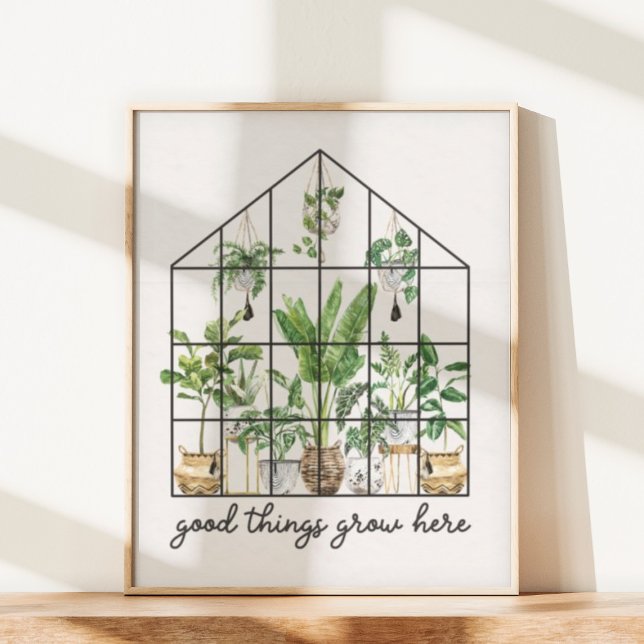 House Plant Good Quote Wall Art (In situ under sunlight)